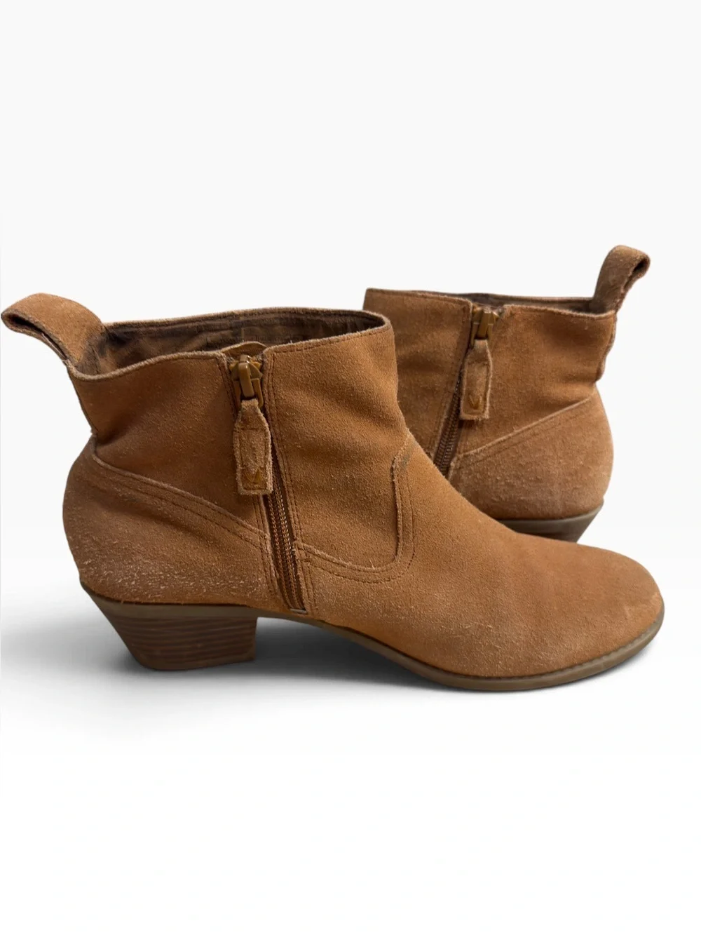 Vionic Vera Suede Ankle Boots Womens US 9.5 UK 7.5 Brown Western Orthotic Comfor